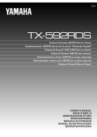 Yamaha TX-592-RDS - Owners Manual 